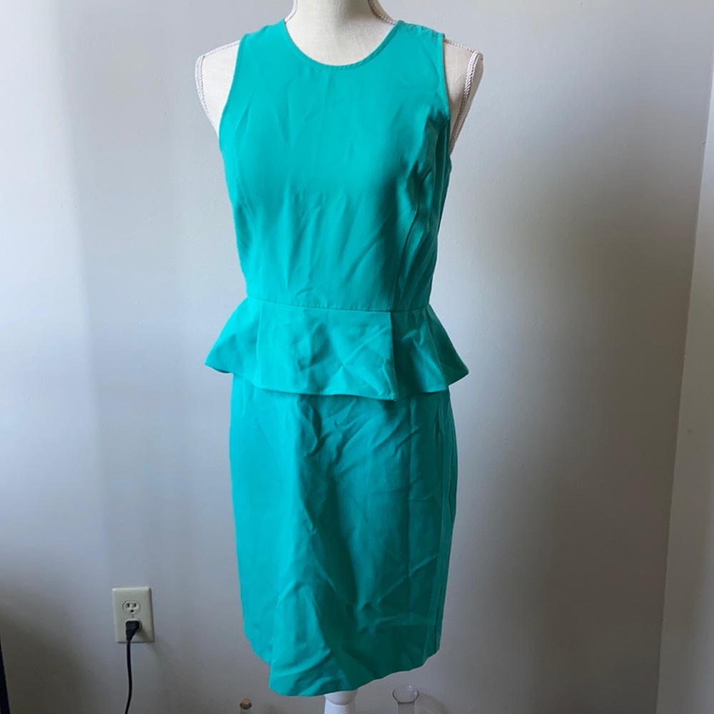 Teal Peplum Pencil Dress